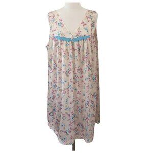 vtg VANITY FAIR floral print tricot nightgown sz 1x